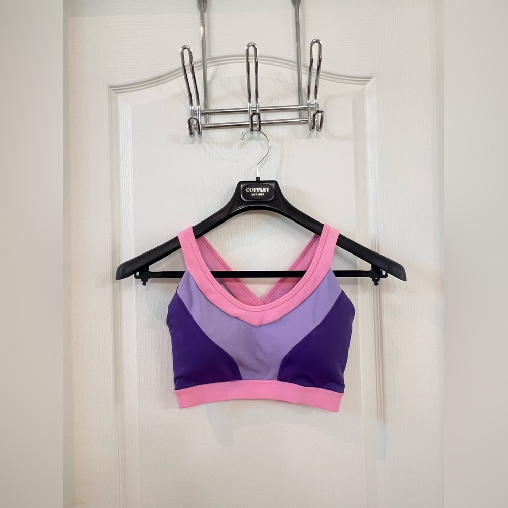 Pink and purple popfit sports bra size small!